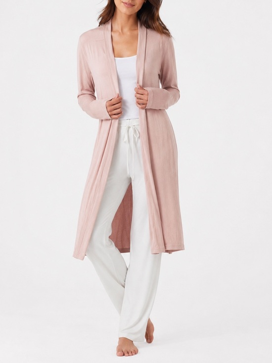 Nicole Miller Other - Nicole Miller New York Long Open Front Cardigan Robe Pink Womens Medium NWT